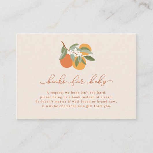 Little Cutie Citrus Sinaasappels Boeken voor Baby Informatiekaartje (Voorkant)