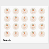 Little Cutie Citrus Sinaasappels Dank u Ronde Sticker (Vel)