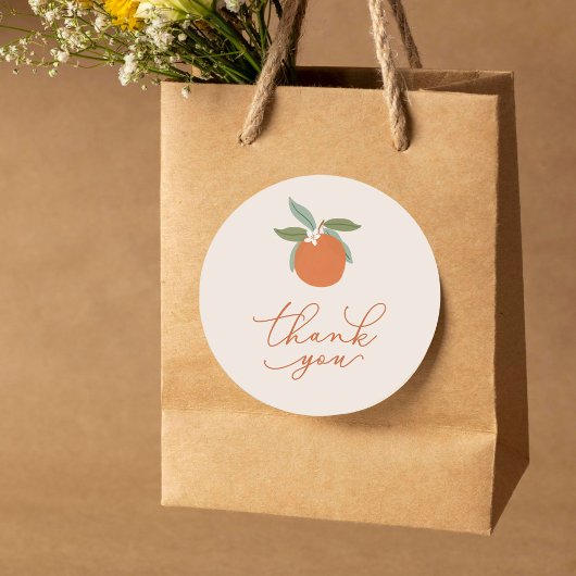 Little Cutie Citrus Sinaasappels Dank u Ronde Sticker