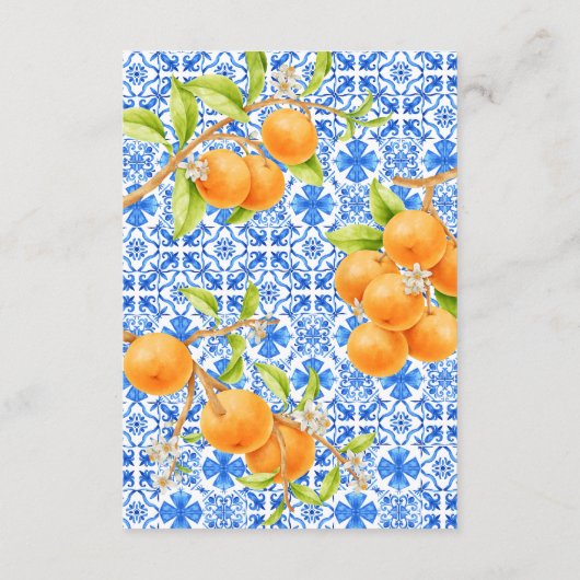 Little Cutie Citrus Tegels Boeken voor Baby shower Informatiekaartje (Achterkant)