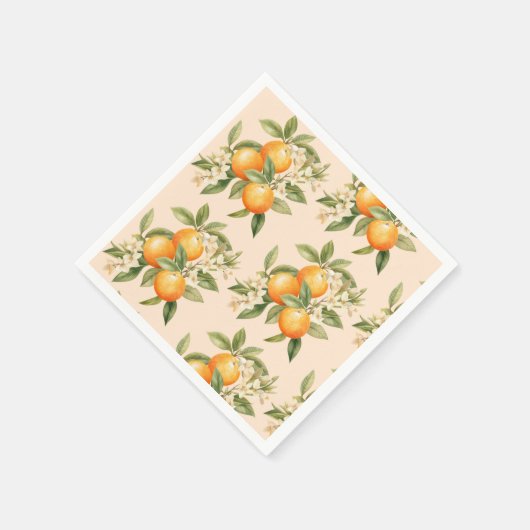 Little cutie citrus thema sinaasappels verjaardags servet (Hoek)