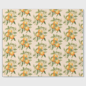 Little cutie citrus thema verjaardagsfeestje cadeaupapier (Vlak)