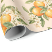 Little cutie citrus thema verjaardagsfeestje cadeaupapier (Rol Hoek)