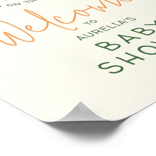 Little Cutie Citrus Welkom Baby shower Teken Poster (Hoek)