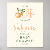 Little Cutie Citrus Welkom Baby shower Teken Poster (Voorkant)