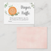 Little Cutie Clementine Baby shower Diaper Raffle Informatiekaartje (Voorkant / Achterkant)