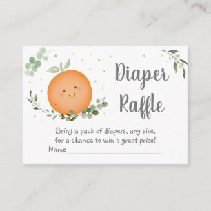 Little Cutie Clementine Baby shower Diaper Raffle Informatiekaartje