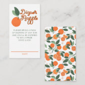 Little Cutie Clementine Baby shower Diaper Raffle Informatiekaartje (Voorkant / Achterkant)