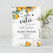 Little Cutie Clementine Baby shower Gender Neutral Kaart (Staand voorkant)