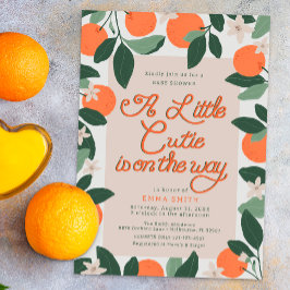 Little Cutie Clementine Baby shower Invitation Kaart