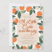 Little Cutie Clementine Baby shower Invitation Kaart (Voorkant)