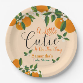 Little Cutie Clementine Baby Shower Paper Plate Papieren Bordje