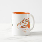 Little Cutie Clementine Baby shower ten gunste van Tweekleurige Koffiemok (Voorkant rechts)