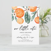Little Cutie Clementine Birthday Invitation Kaart (Staand voorkant)