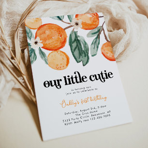 Little Cutie Clementine Birthday Invitation Kaart