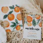 Little Cutie Clementine Birthday Invitation Kaart
