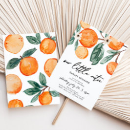 Little Cutie Clementine Birthday Invitation Kaart