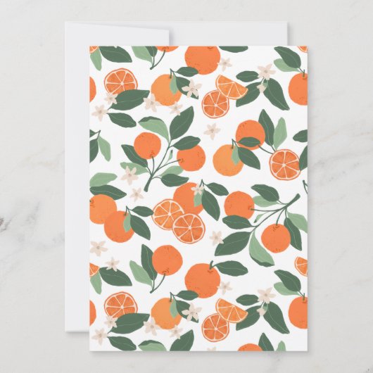 Little Cutie Clementine Botanisch Baby shower Kaart (Achterkant)