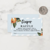 Little Cutie Clementine Boy Diaper Raffle Notitiekaartje (Voorkant / Achterkant in situ)