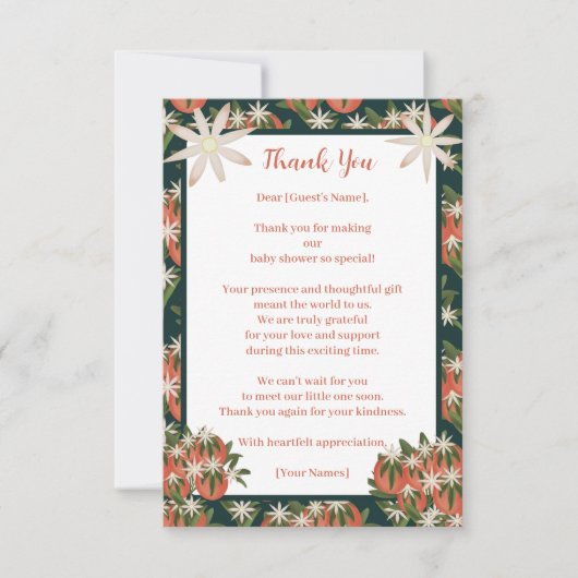 Little Cutie Clementine| Citrus Theme Baby shower Bedankkaart (Voorkant)