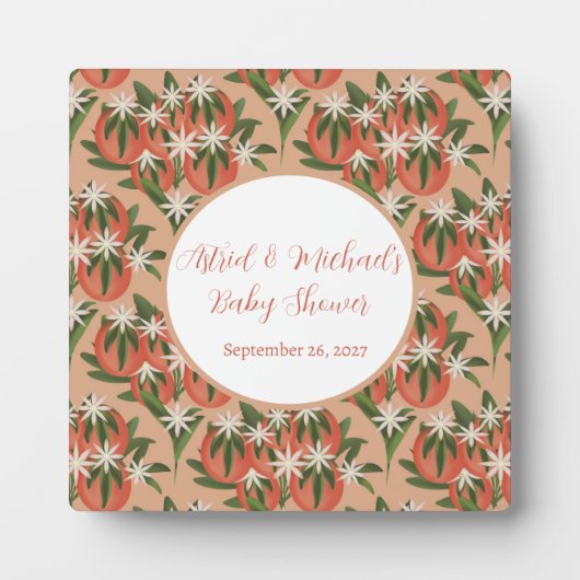 Little Cutie Clementine| Citrus Theme Baby shower Fotoplaat (Voorkant)