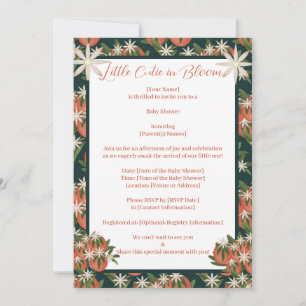 Little Cutie Clementine  Citrus Theme Baby shower Kaart