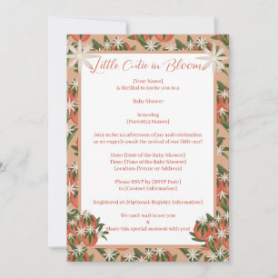 Little Cutie Clementine  Citrus Theme Baby shower Kaart