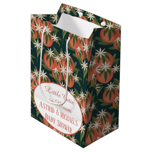 Little Cutie Clementine| Citrus Theme Baby shower Medium Cadeauzakje (Voorkant Gekanteld)