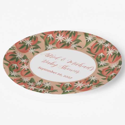 Little Cutie Clementine | Citrus Theme Baby shower Papieren Bordje (Gekanteld)