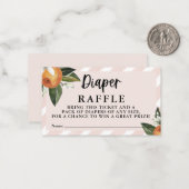 Little Cutie Clementine Girl Diaper Raffle Notitiekaartje (Voorkant / Achterkant in situ)