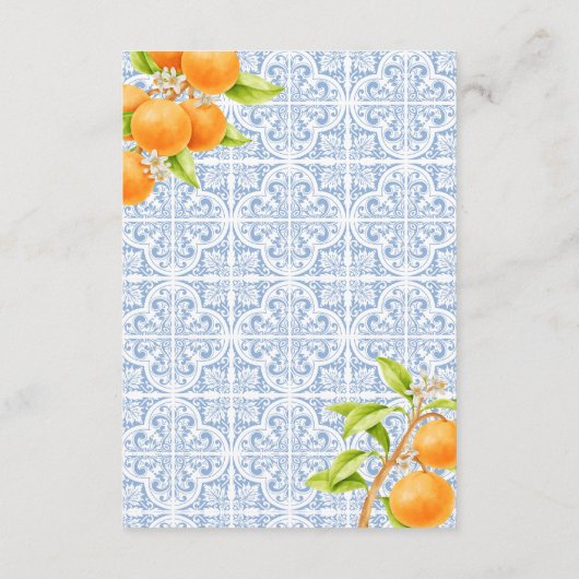 Little Cutie Clementine Luier Raffle Baby shower Informatiekaartje (Achterkant)