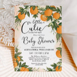 Little Cutie Clementine Oranje Citrus Baby shower Kaart<br><div class="desc">Er is een kleine stropdas aan de gang. Viel de komst van je lieve baby/meisje met deze geslachtsneutrale clementine,  de baby shower uitnodiging. Het ontwerp kenmerkt prachtige handbeschilderde sinaasappels en groen geadorrigeerd met whimsical script.</div>