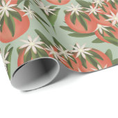 Little Cutie Clementine Sage Cadeaupapier (Rol Hoek)
