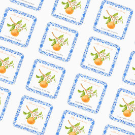 Little Cutie | Clementines & Tegels Baby shower Vierkante Sticker