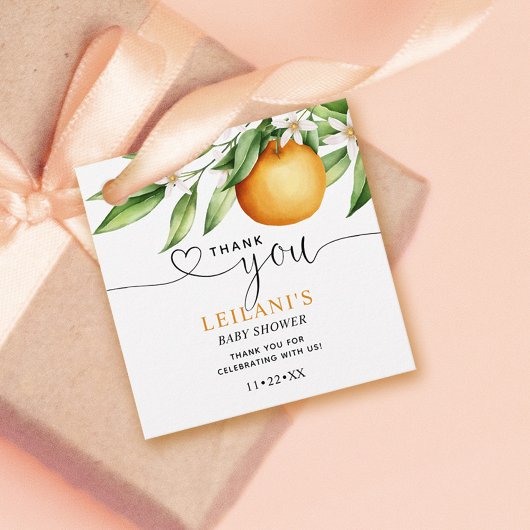 Little Cutie Dank je Baby shower Bedankjes Labels