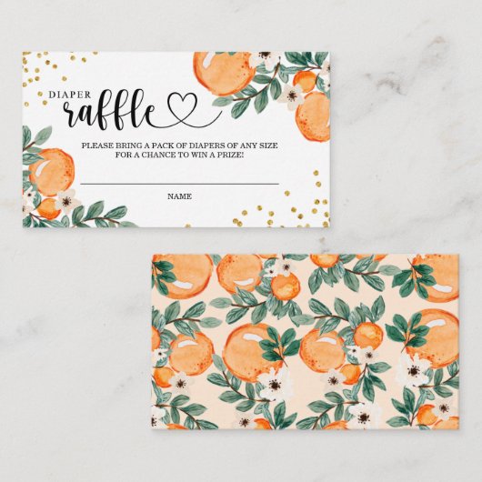 Little Cutie Diaper Raffle Entry Kaart (Voorkant / Achterkant)