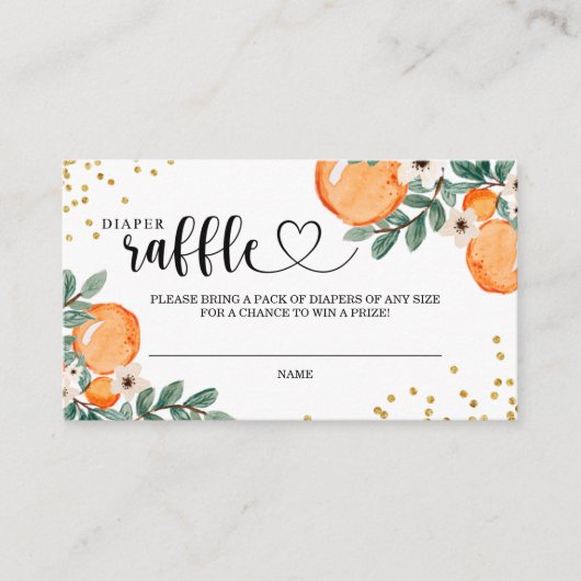 Little Cutie Diaper Raffle Entry Kaart (Voorkant)