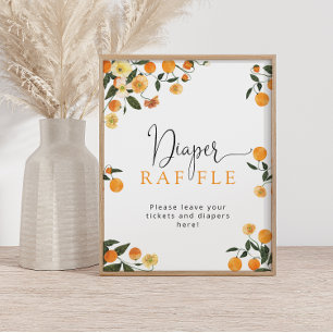 Little Cutie Diaper Raffle Sign Poster