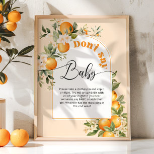 Little cutie Dont zeggen baby baby shower spel Pos Poster