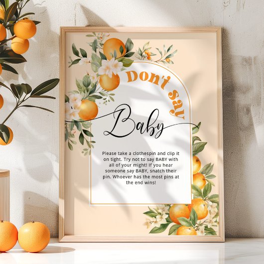 Little cutie Dont zeggen baby baby shower spel Pos Poster