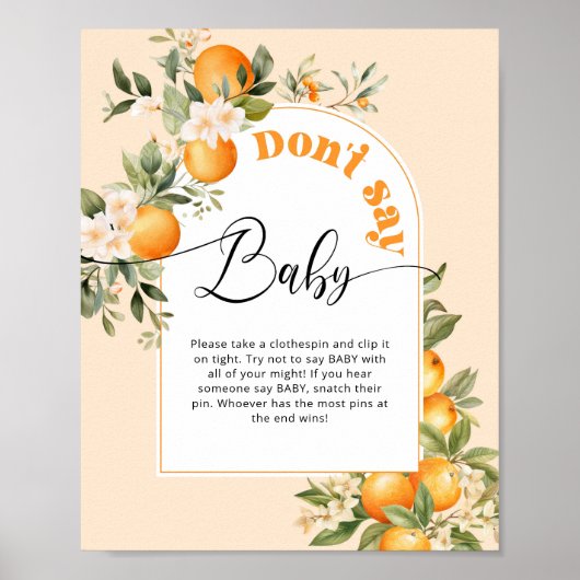 Little cutie Dont zeggen baby baby shower spel Pos Poster (Voorkant)