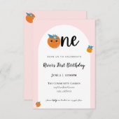 Little Cutie Eerste Verjaardag uitnodiging (Voorkant / Achterkant)