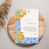 Little Cutie | Esthetische Blauwe Tegels & Citrus Bedankkaart