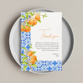 Little Cutie | Esthetische Blauwe Tegels & Citrus Bedankkaart