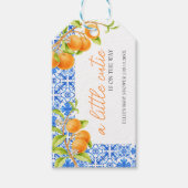 Little Cutie | Esthetische Blauwe Tegels & Citrus Cadeaulabel (Voorkant)