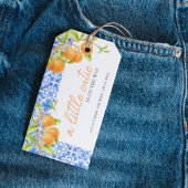 Little Cutie | Esthetische Blauwe Tegels & Citrus Cadeaulabel