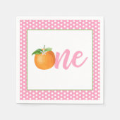 Little Cutie First Birthday Napkin - Pk Stippen Servet (Voorkant)