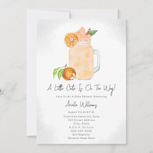 Little Cutie Fruit Smoothie Girl Baby shower Kaart (Voorkant)