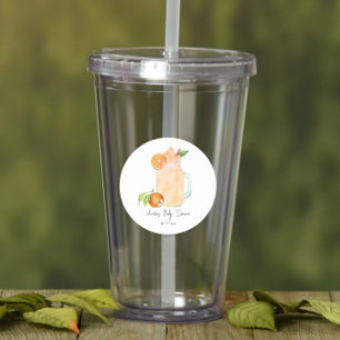 Little Cutie Fruit Smoothie Girl Baby shower Ronde Sticker