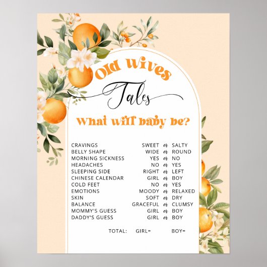 Little cutie geslacht onthullen oude vrouwen verha poster (Voorkant)